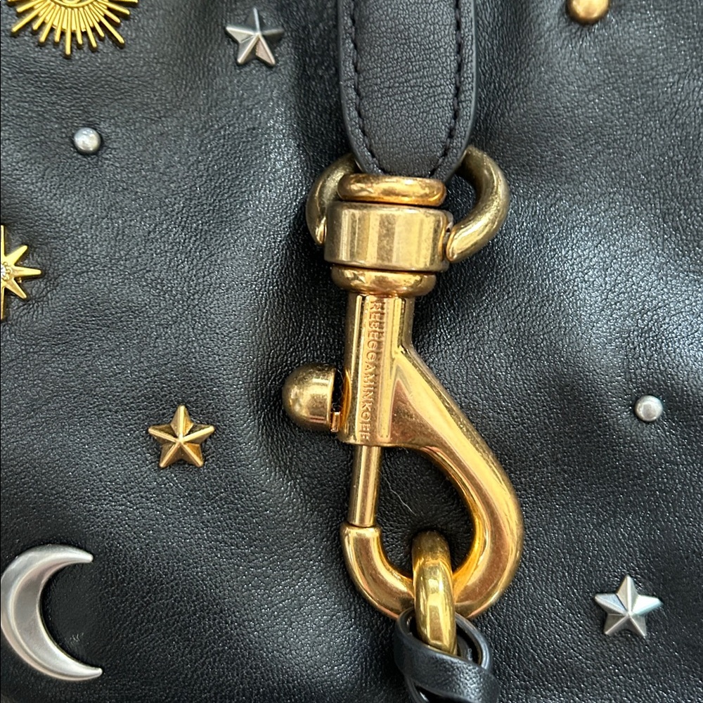 Rebecca Minkoff stars and moon small bucket Bag with Gold Accents, chain - Picture 2 of 7